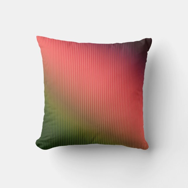 Striped, red , green , gradient  cushion (Front)