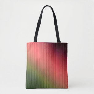 Striped, red , green , gradient   tote bag
