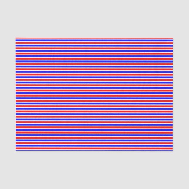 Striped red white blue tissue paper (Front)