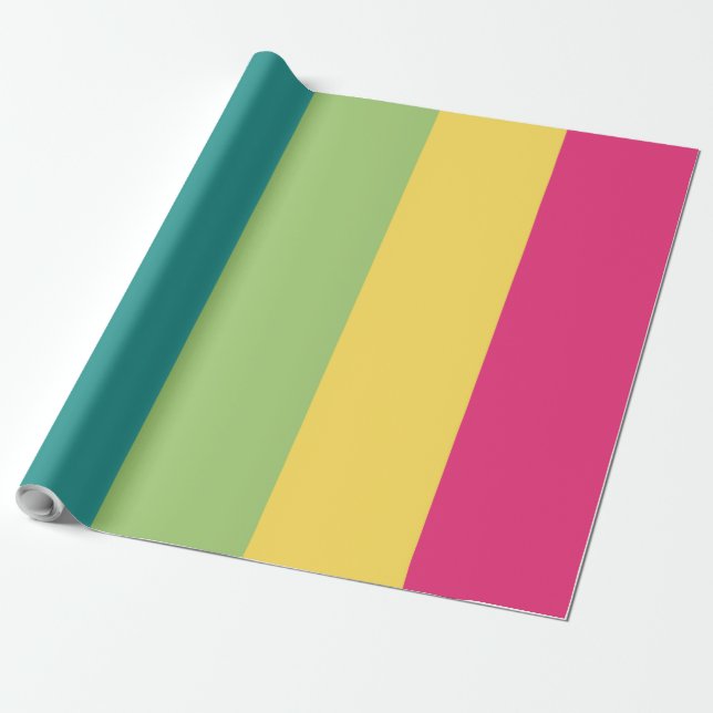 Striped Retro Stripes Pattern Wrapping Paper (Unrolled)