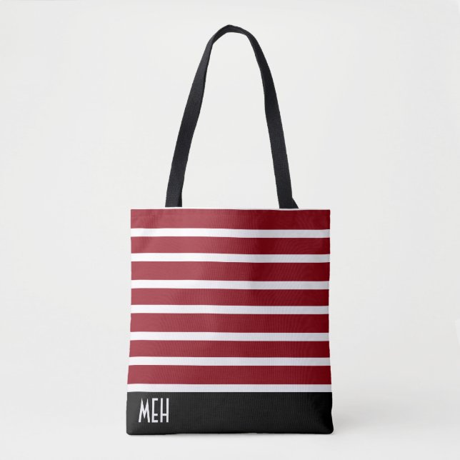 Striped RM Monogram Tote Bag (Front)