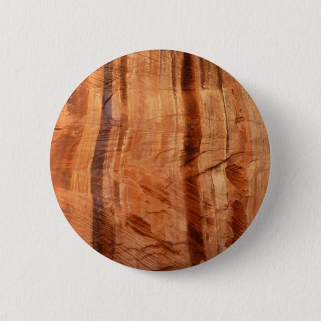 Striped Rock of Double Arch Alcove II at Zion 6 Cm Round Badge (Front)