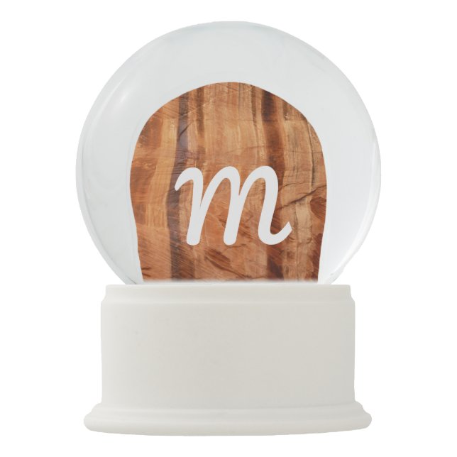 Striped Rock of Double Arch Alcove II at Zion Snow Globe (Front)