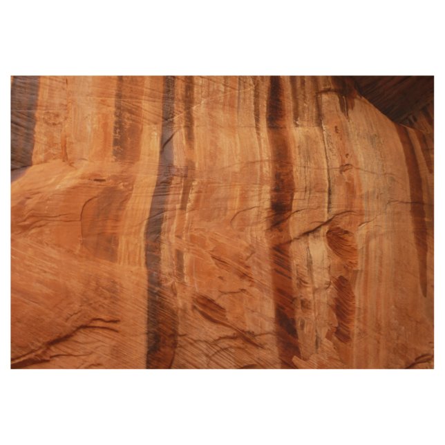 Striped Rock of Double Arch Alcove II at Zion Wood Poster (Front)