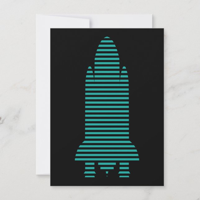 striped rocket invitation (Front)