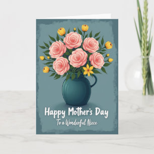 Striped Rose Arrangement Card