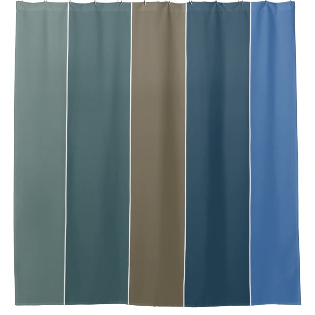 Striped Sand and Surf Colours of Barbados Shower Curtain (Front)