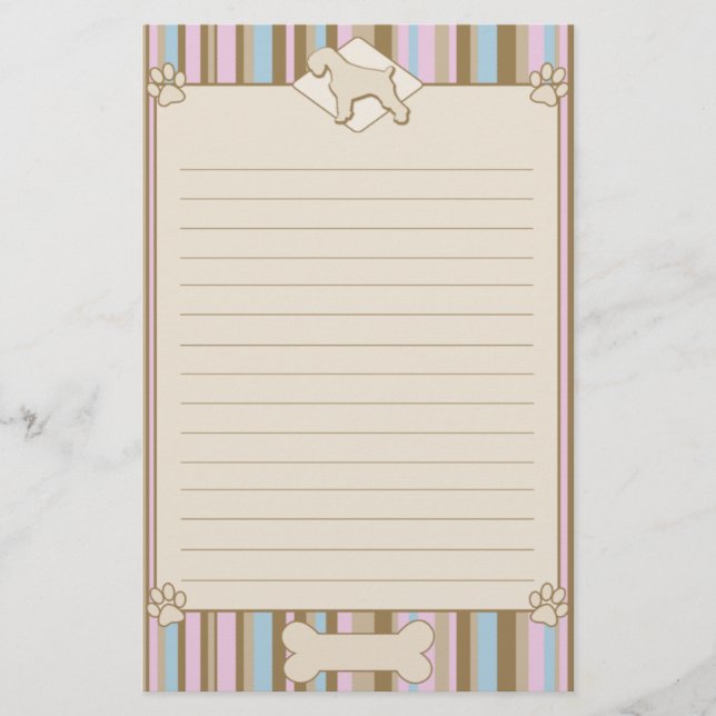 Striped Schnauzer Stationery (Front)