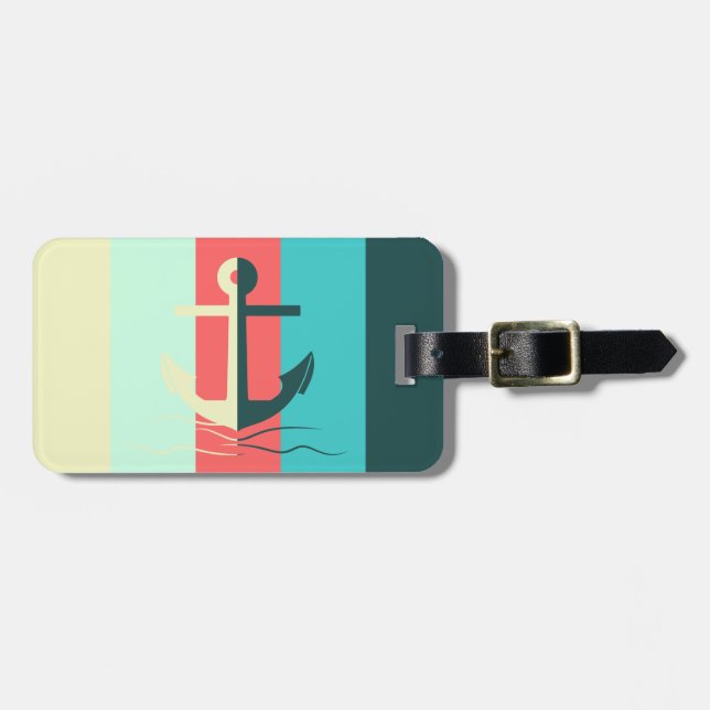 Striped Seafarer Luggage Tag (Front Horizontal)