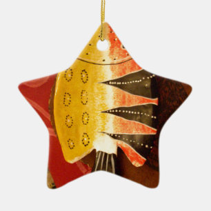 Striped Sensation Tiger Barb Fish Art Print Ceramic Tree Decoration
