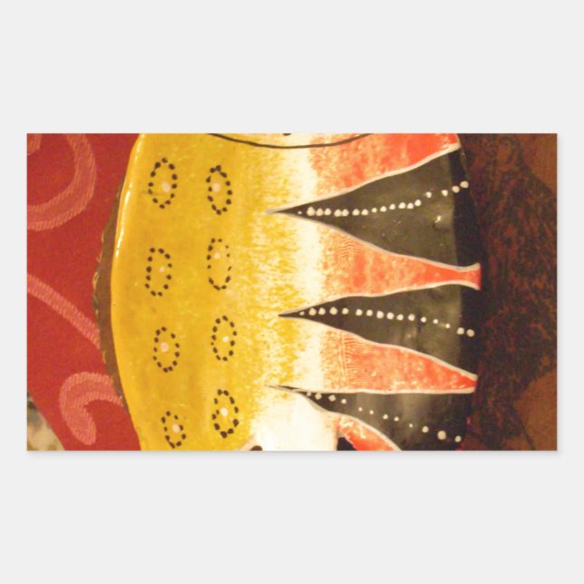 Striped Sensation Tiger Barb Fish Art Print Rectangular Sticker (Front)