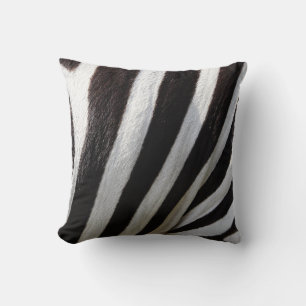 "Striped Serenity: Zebra Pattern  Black white Cushion