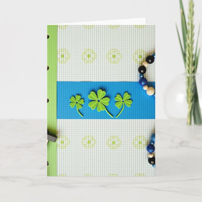 Striped Shamrock Pattern Card (Front)