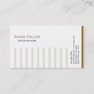 Striped Simple Modern Elegant Professional Business Card