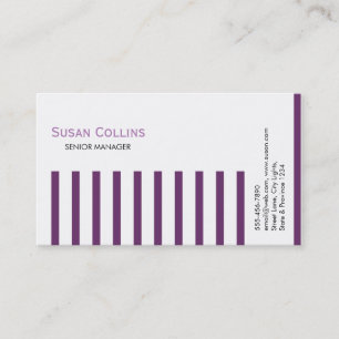 Striped Simple Modern Elegant Professional Business Card