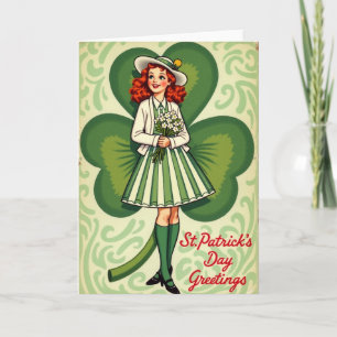 Striped Skirt St Patricks Day Card