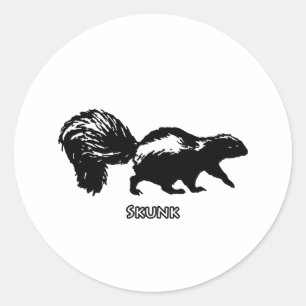 Striped Skunk Classic Round Sticker