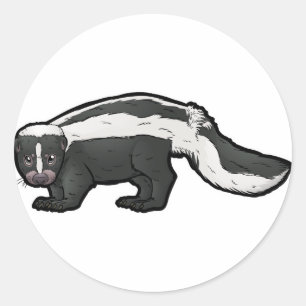 Striped Skunk Classic Round Sticker