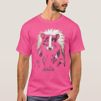 Striped Skunk Wildlife Colourful Skunk Lover Fores T-Shirt