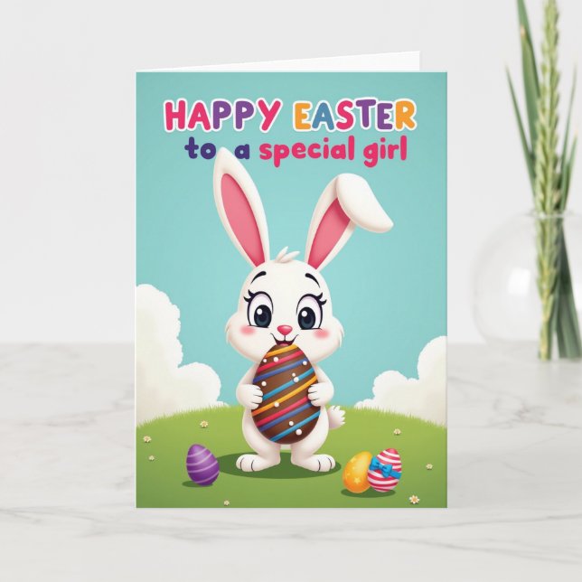 Striped Spring Oval Card (Front)