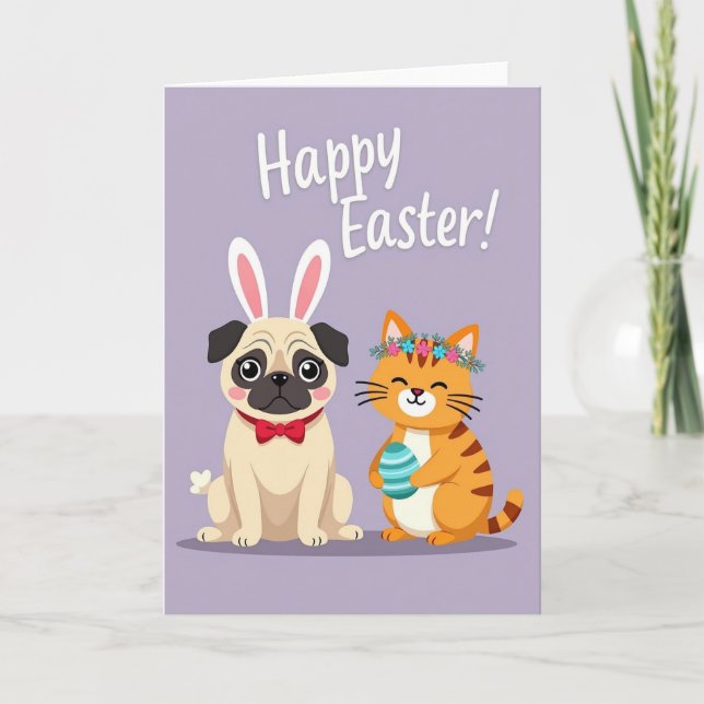 Striped Springtime Friends Card (Front)