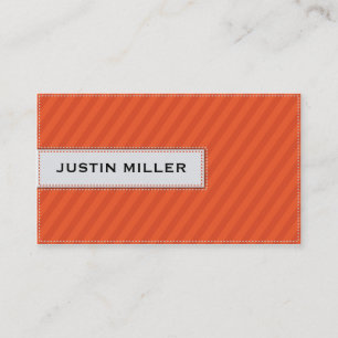 Striped Stitching - Orange Business Card