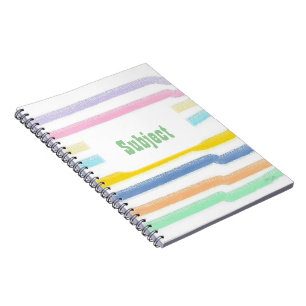 Striped Subject Spiral Notebook
