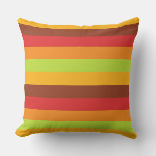 Striped Summer Sunset Abstract Lines Beach Outdoor Cushion