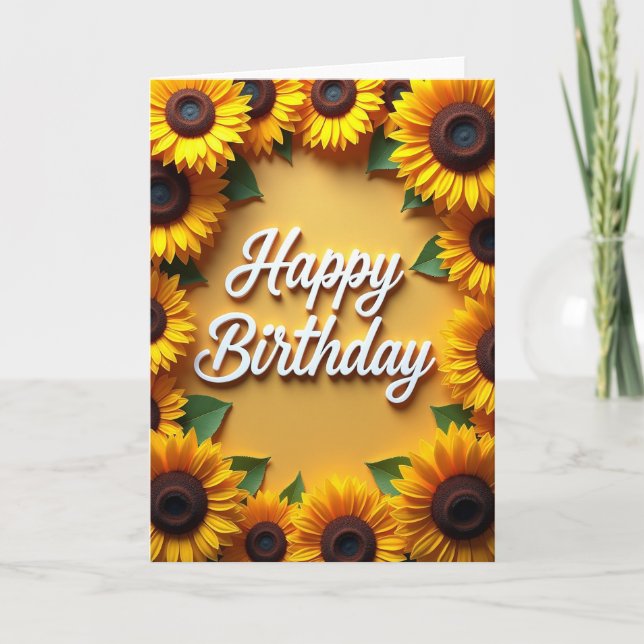 Striped Sun Petal Card (Front)