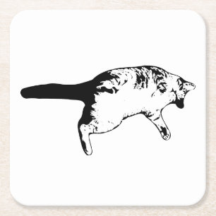 Striped Surprise for Your Table Square Paper Coaster