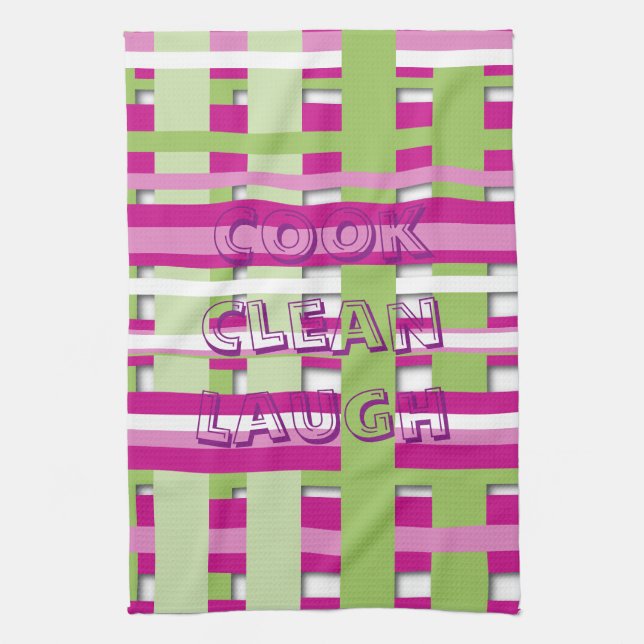 Striped Tea Towel - Personalise (Vertical)