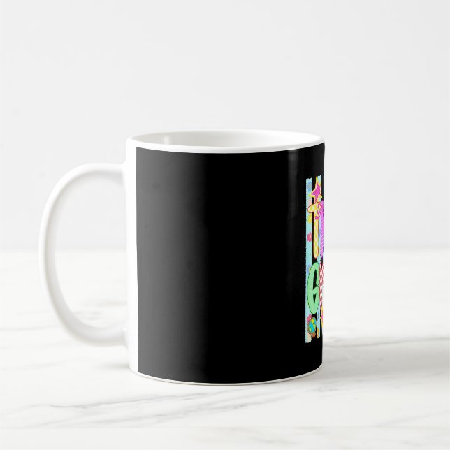 Striped teacher preppy 3rd third grade back to coffee mug (Left)