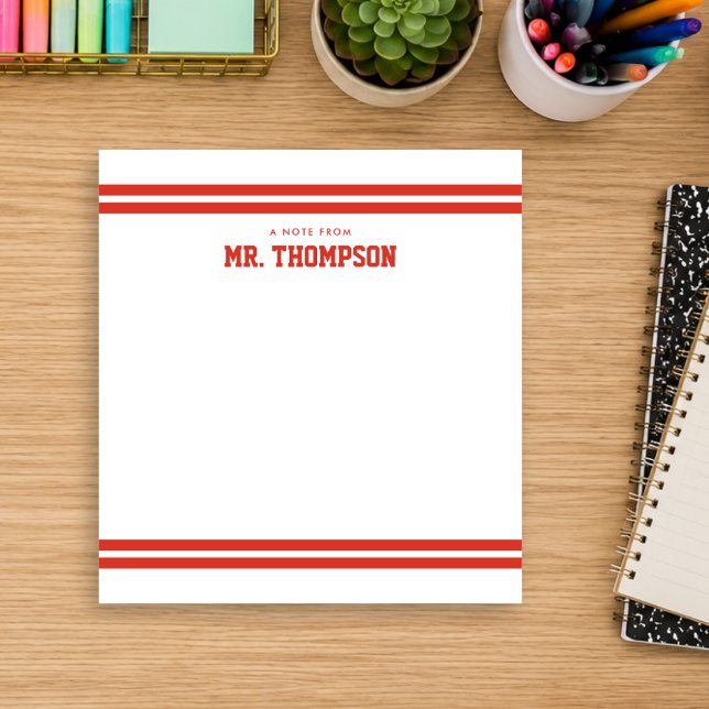 Striped Teacher School Notepad (Creator Uploaded)
