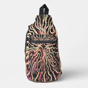 Striped texture sling bag