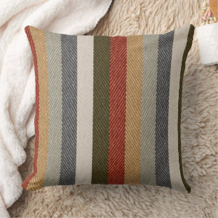 Striped textured herringbone cushion