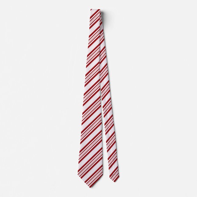 Striped Ties For Men Candy Cane Christmas (Front)