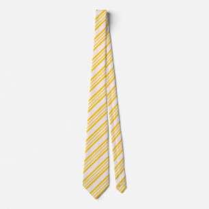 Striped Ties For Men White And Yellow