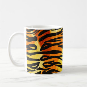 Striped Tiger Fur Print Pattern Coffee Mug