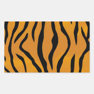 Striped Tiger Pattern Rectangular Sticker