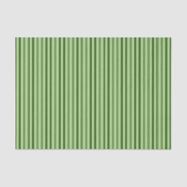 Striped Tissue Paper: Green Stripes Paper (Front)