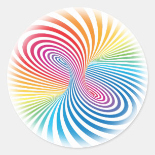 Striped torus. Optical illusion of endless motion Classic Round Sticker