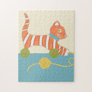 Striped Toy Cat with Ball of String Jigsaw Puzzle
