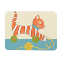 Striped Toy Cat with Ball of String