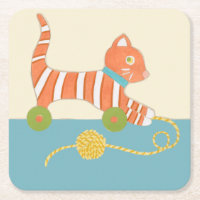Striped Toy Cat with Ball of String