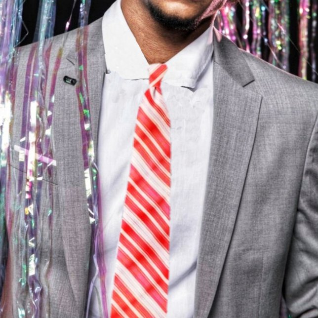 Striped Treats Tie (Check out this tie, with a candy-striped design, just in time for Christmas!)