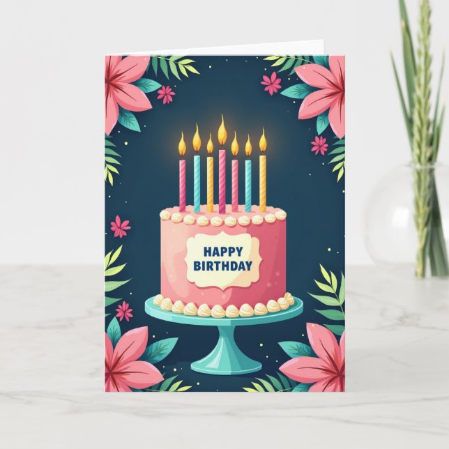 Striped Tropical Foliage Card (Front)