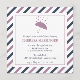 Striped Umbrella Bridal Shower Invitation