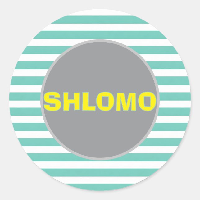 Striped upsherin party sticker (Front)