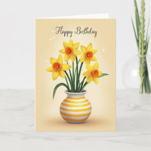 Striped Vase Birthday Card