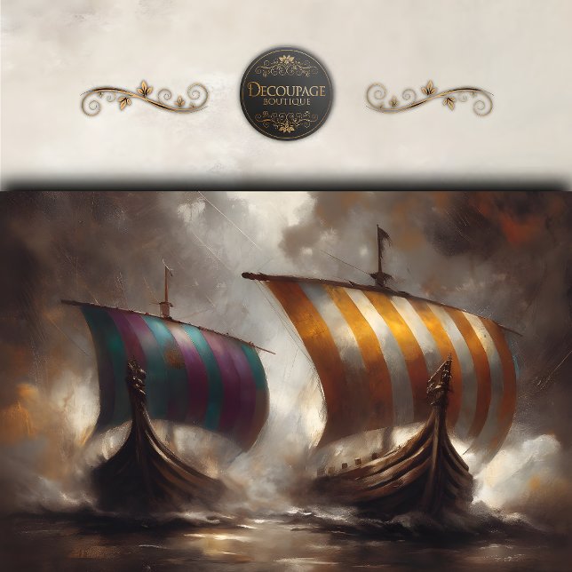 Striped Viking Sails Decoupage Tissue Paper (Striped viking Sails Decoupage Tissue Paper)